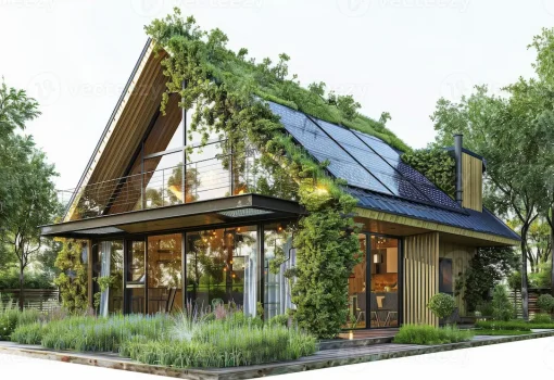 sustainable-home-with-solar-panels-and-a-green-roof-reducing-carbon-emissions-and-energy-consumption-photo